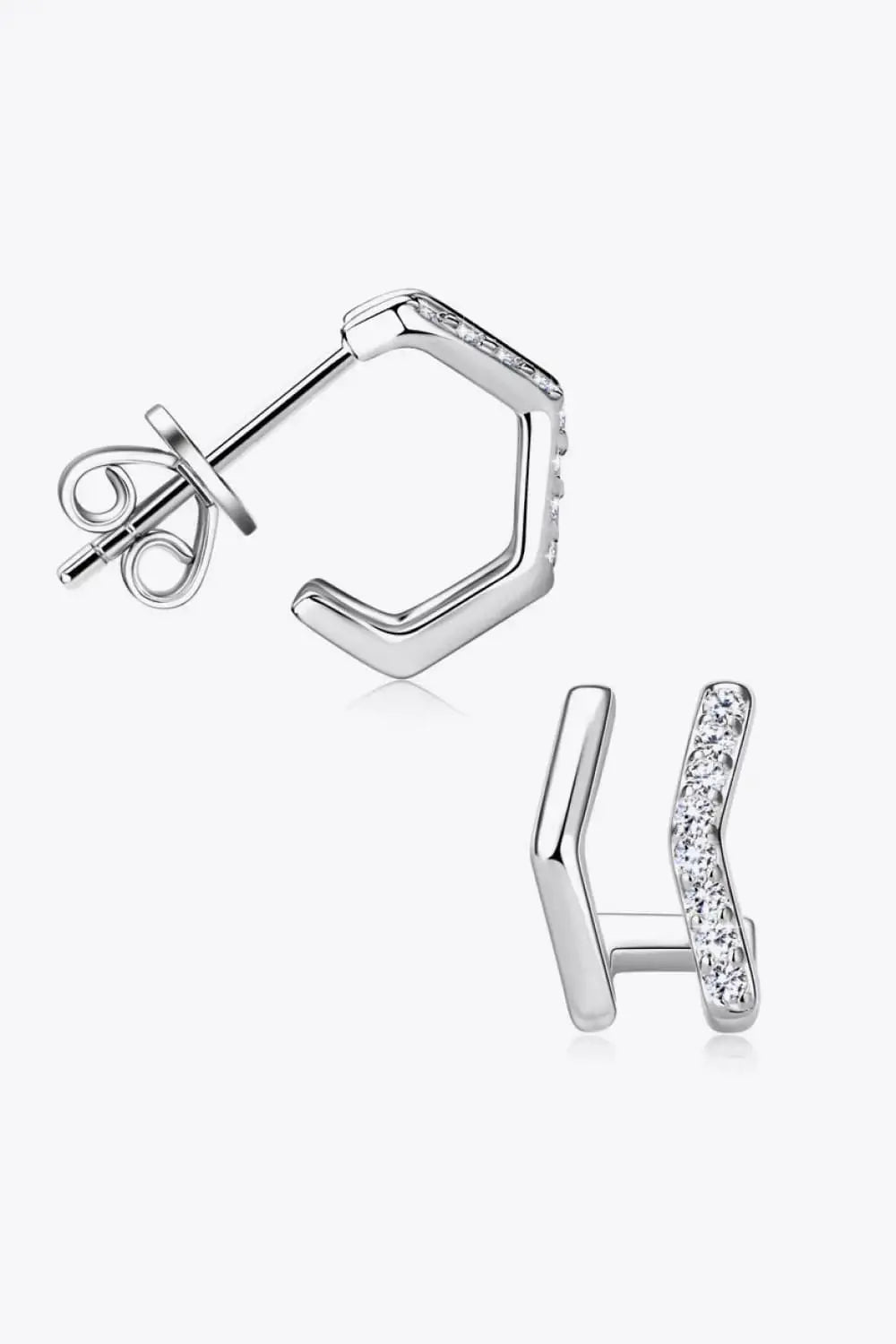 Lovcia Moissanite 925 Sterling Silver Double-Layered Earrings-Earrings-Gold-One Size-Gold