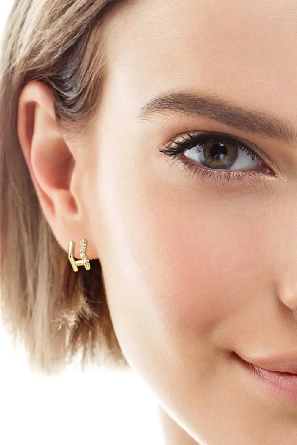 Lovcia Moissanite 925 Sterling Silver Double-Layered Earrings-Earrings-Gold-One Size-Gold