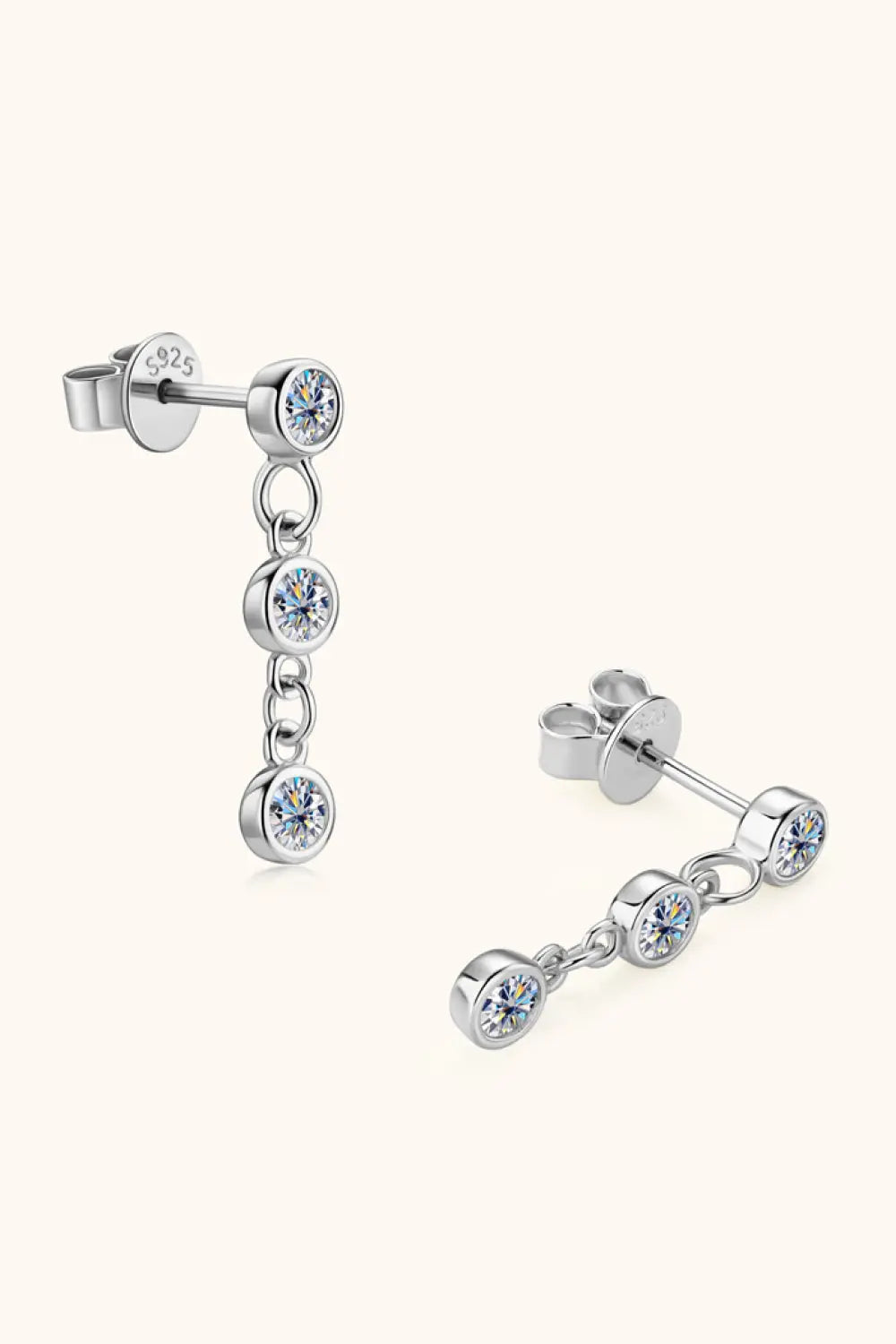 Lovcia Moissanite 925 Sterling Silver Drop Earrings-Earrings-Silver-One Size-Silver