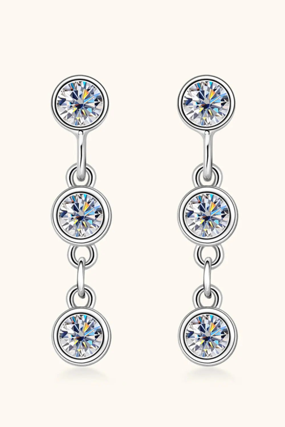 Lovcia Moissanite 925 Sterling Silver Drop Earrings-Earrings-Silver-One Size-Silver