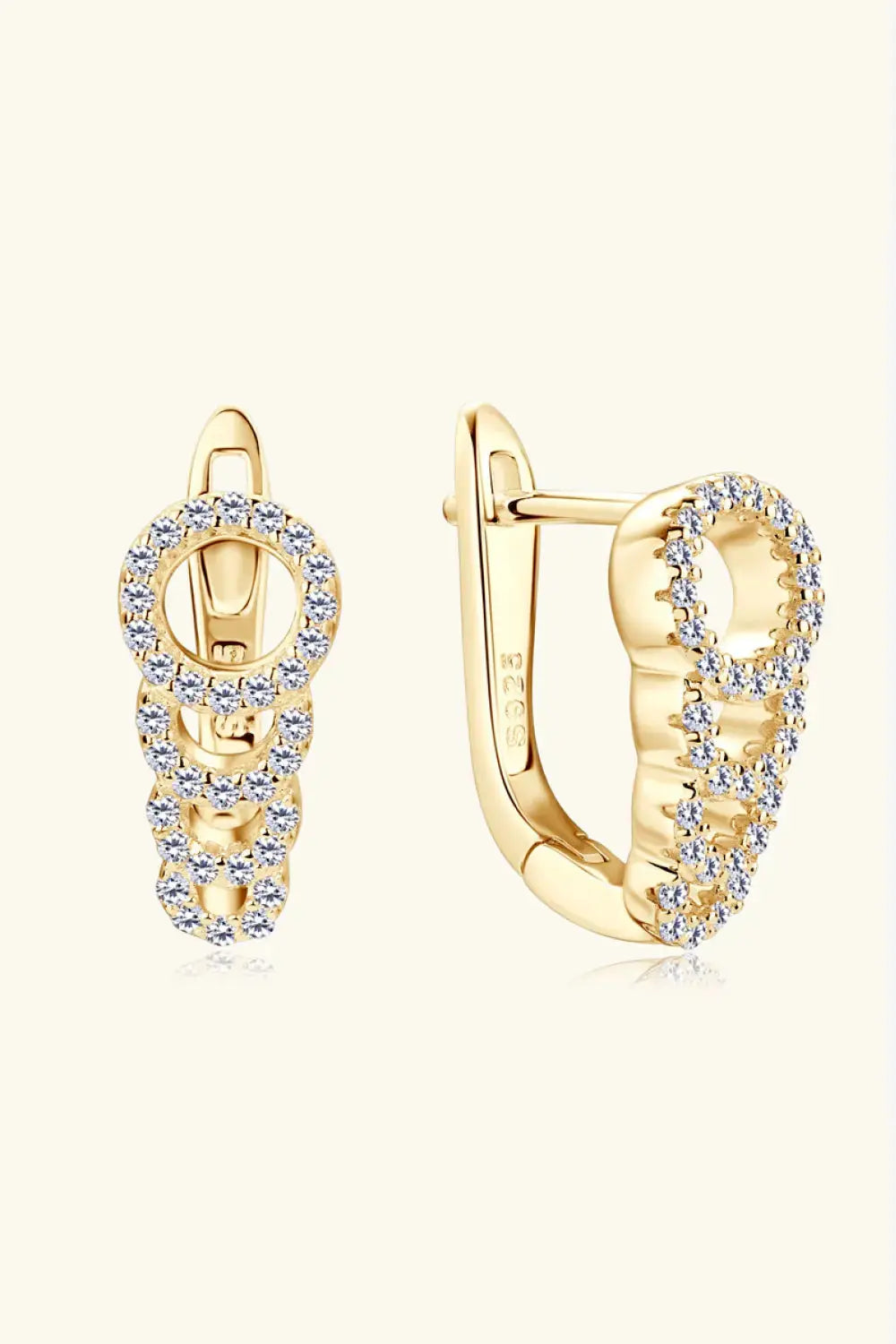 Lovcia Moissanite 925 Sterling Silver Earrings-Earrings-Gold-One Size-Gold