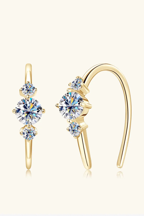 Lovcia Moissanite 925 Sterling Silver Earrings-Earrings-Gold-One Size-Gold