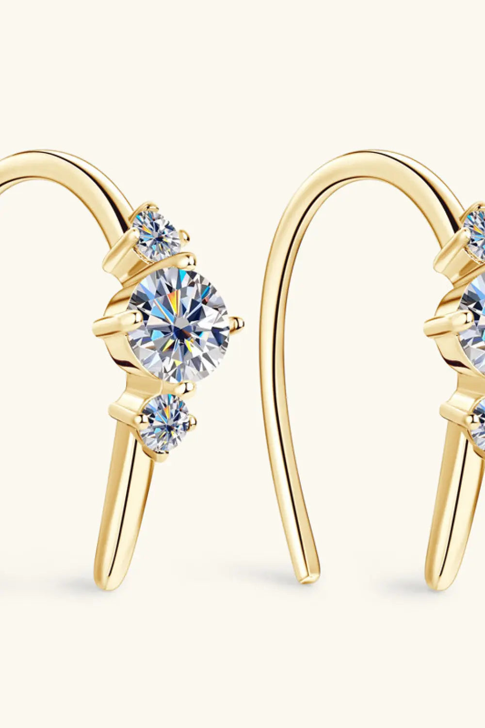 Lovcia Moissanite 925 Sterling Silver Earrings-Earrings-Gold-One Size-Gold