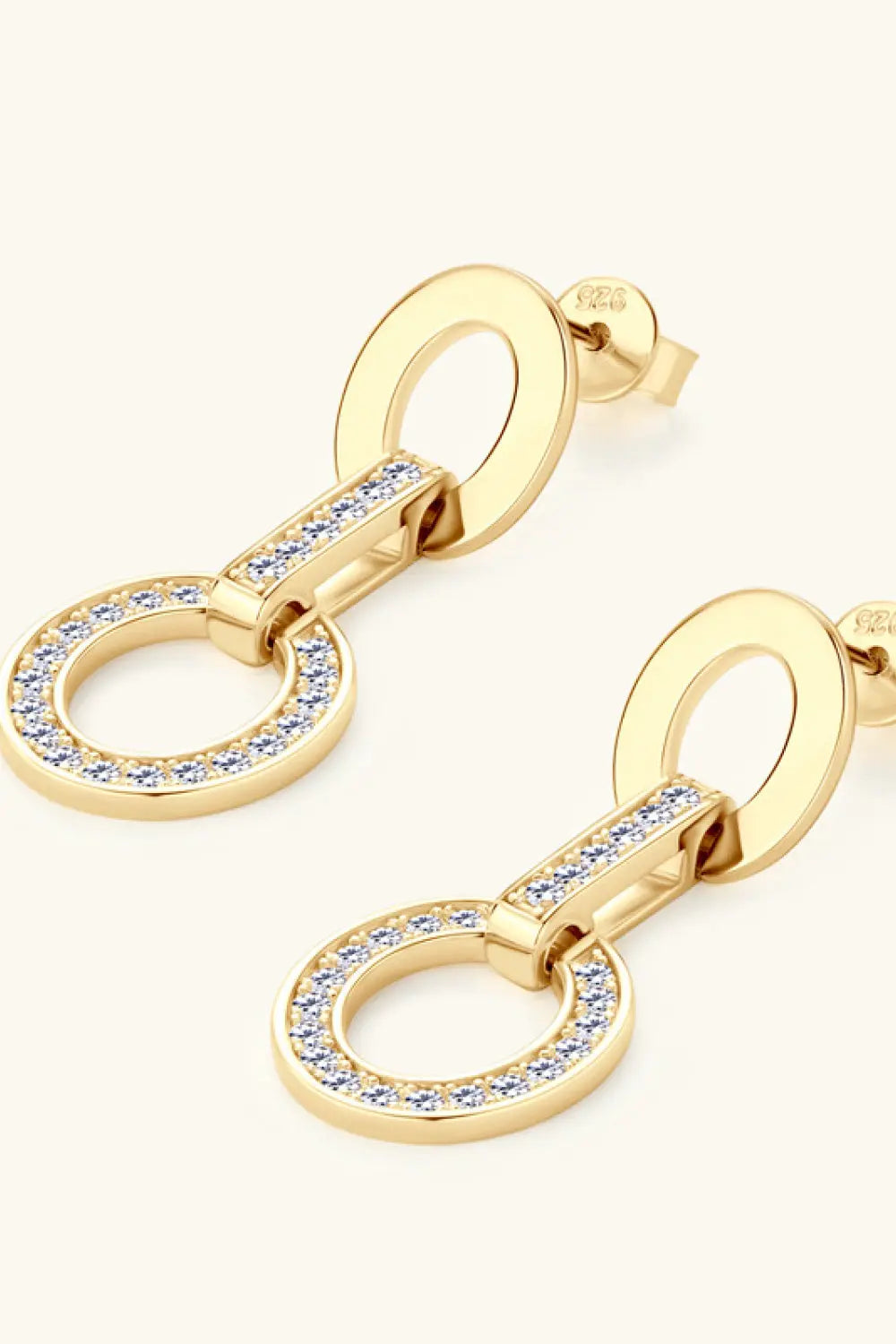 Lovcia Moissanite 925 Sterling Silver Earrings-Earrings-Gold-One Size-Gold