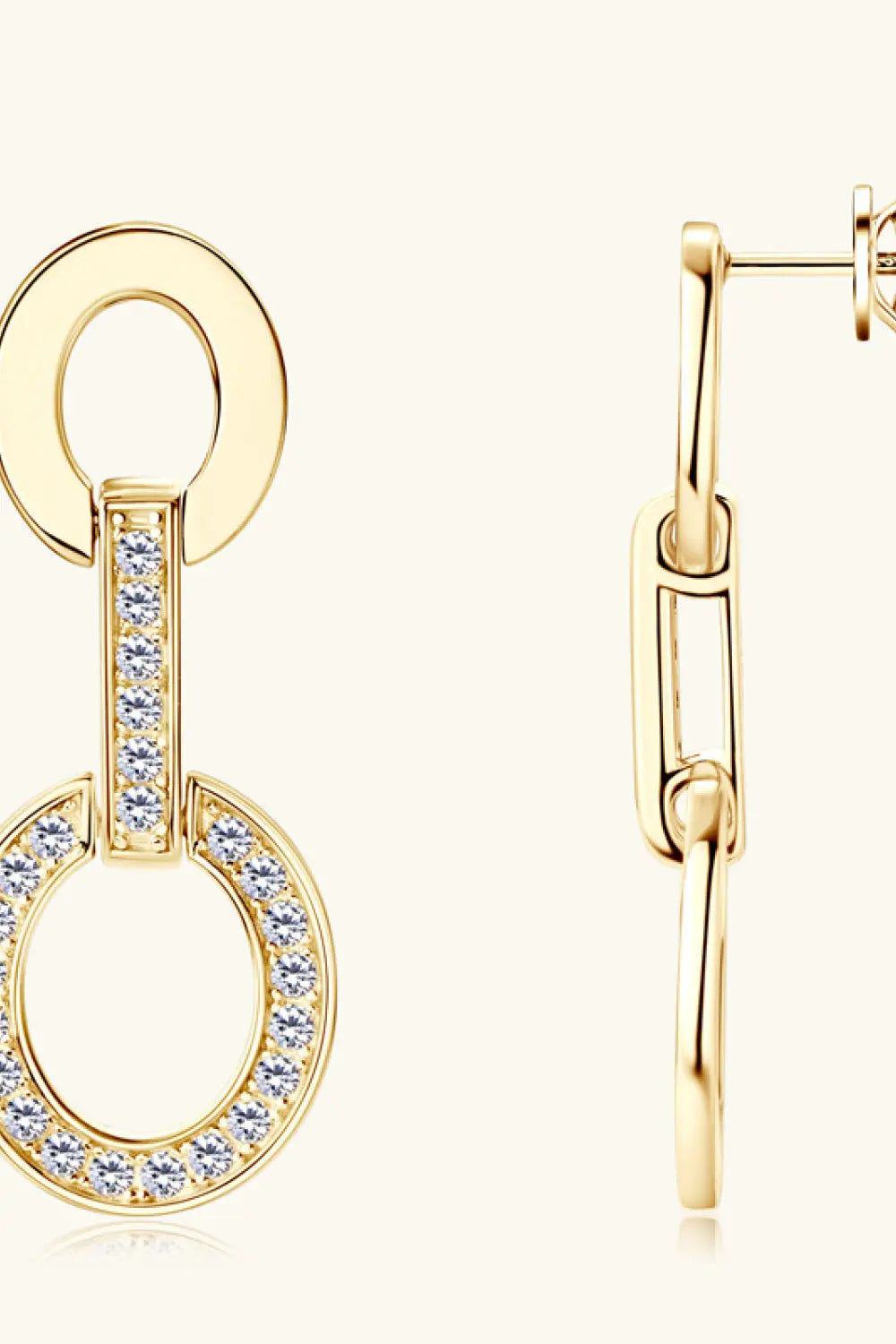 Lovcia Moissanite 925 Sterling Silver Earrings-Earrings-Gold-One Size-Gold