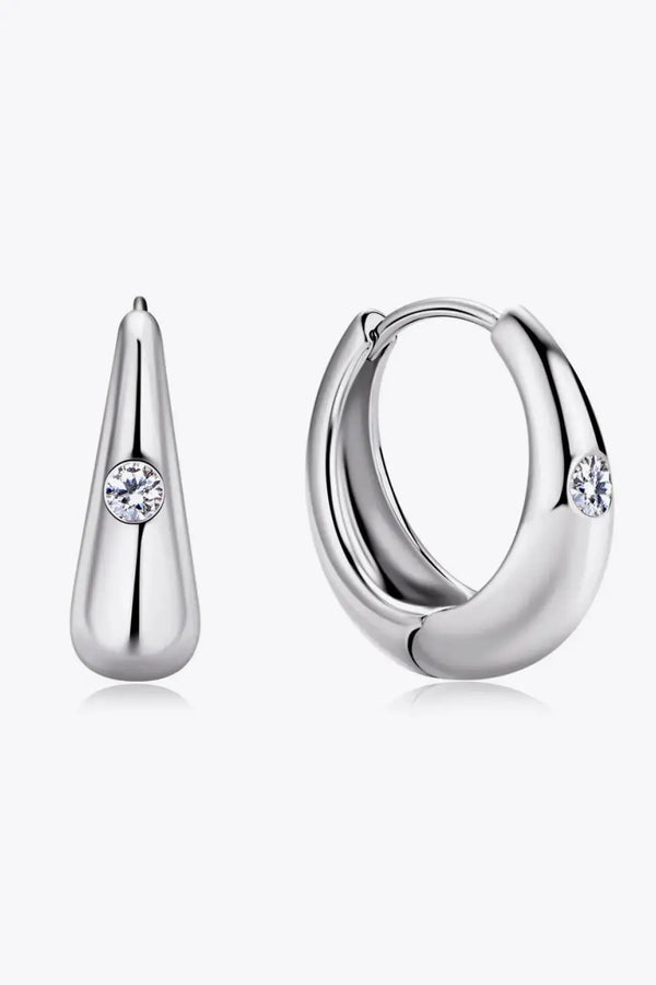 Lovcia Moissanite 925 Sterling Silver Earrings-Earrings-Silver-One Size-Silver