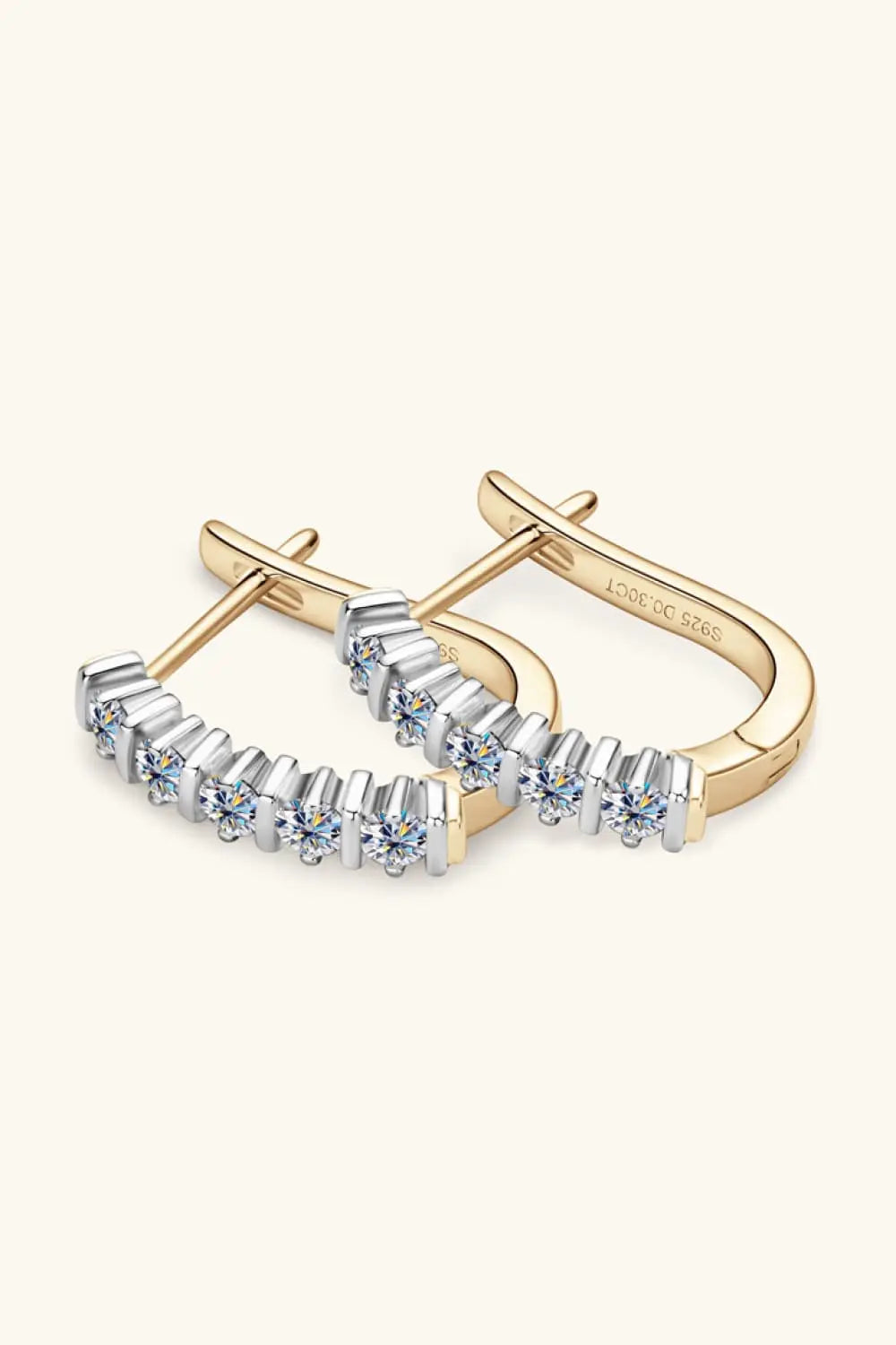 Lovcia Moissanite 925 Sterling Silver Earrings-Earrings-Silver/Gold-One Size-Silver/Gold