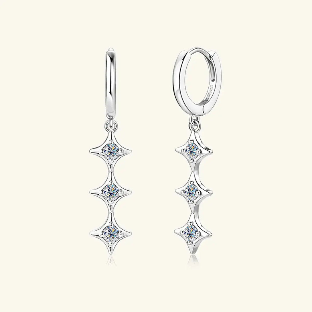 Lovcia Moissanite 925 Sterling Silver Geometric Shape Earrings-Earrings-Gold-One Size-Gold