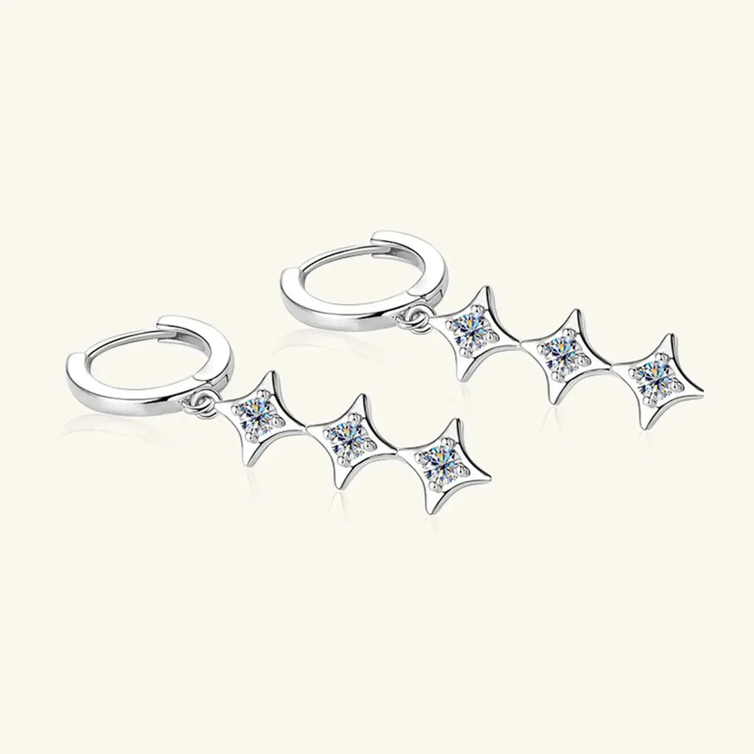 Lovcia Moissanite 925 Sterling Silver Geometric Shape Earrings-Earrings-Gold-One Size-Gold