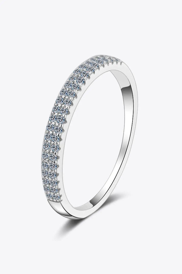 Lovcia Moissanite 925 Sterling Silver Half-Eternity Ring-Rings-Silver-4-Silver