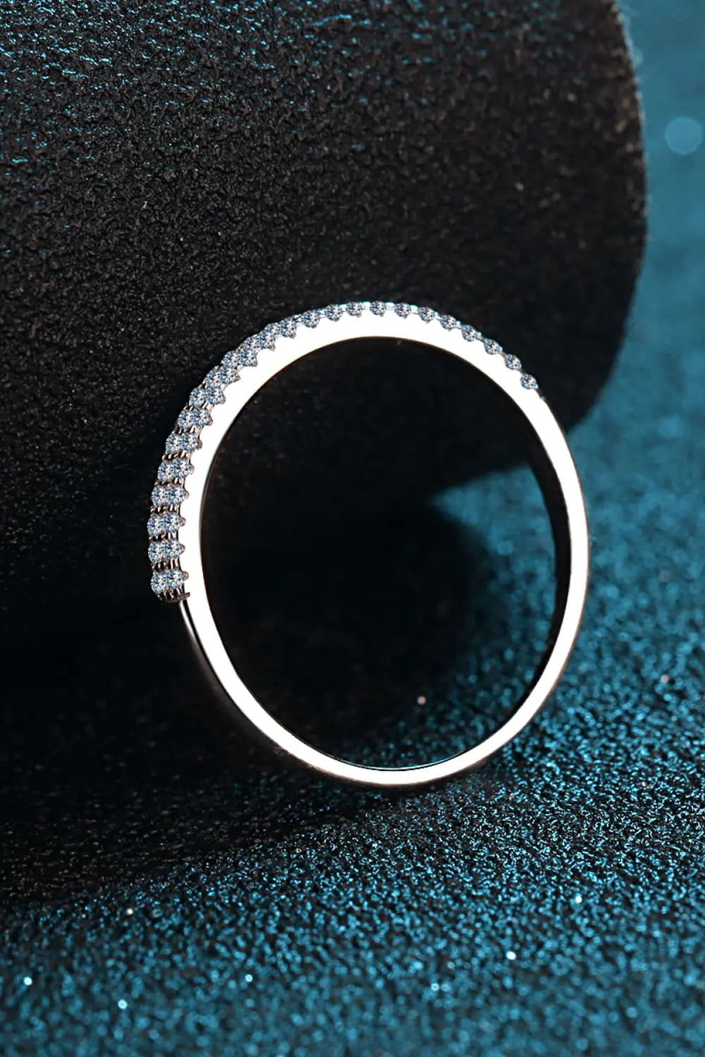 Lovcia Moissanite 925 Sterling Silver Half-Eternity Ring-Rings-Silver-4-Silver