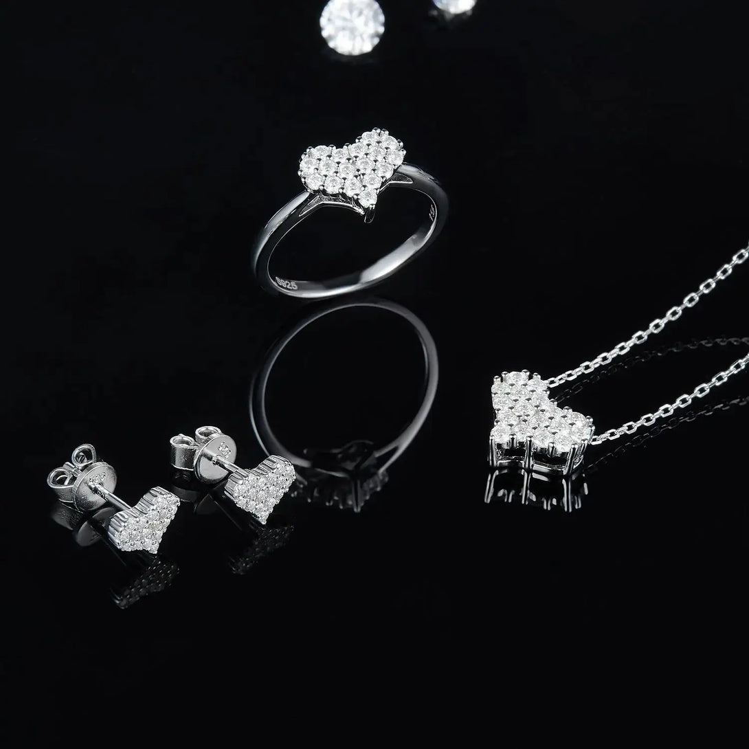 Lovcia Moissanite 925 Sterling Silver Heart Bracelet-Bracelets-Silver-One Size-Silver