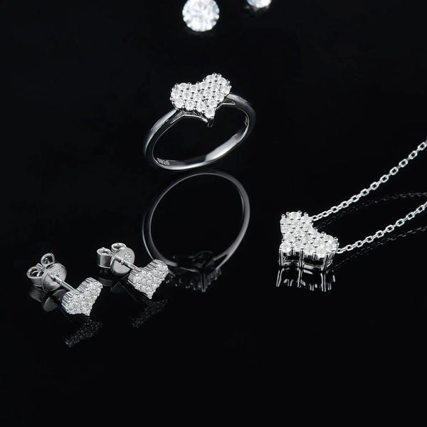 Lovcia Moissanite 925 Sterling Silver Heart Bracelet-Bracelets-Silver-One Size-Silver