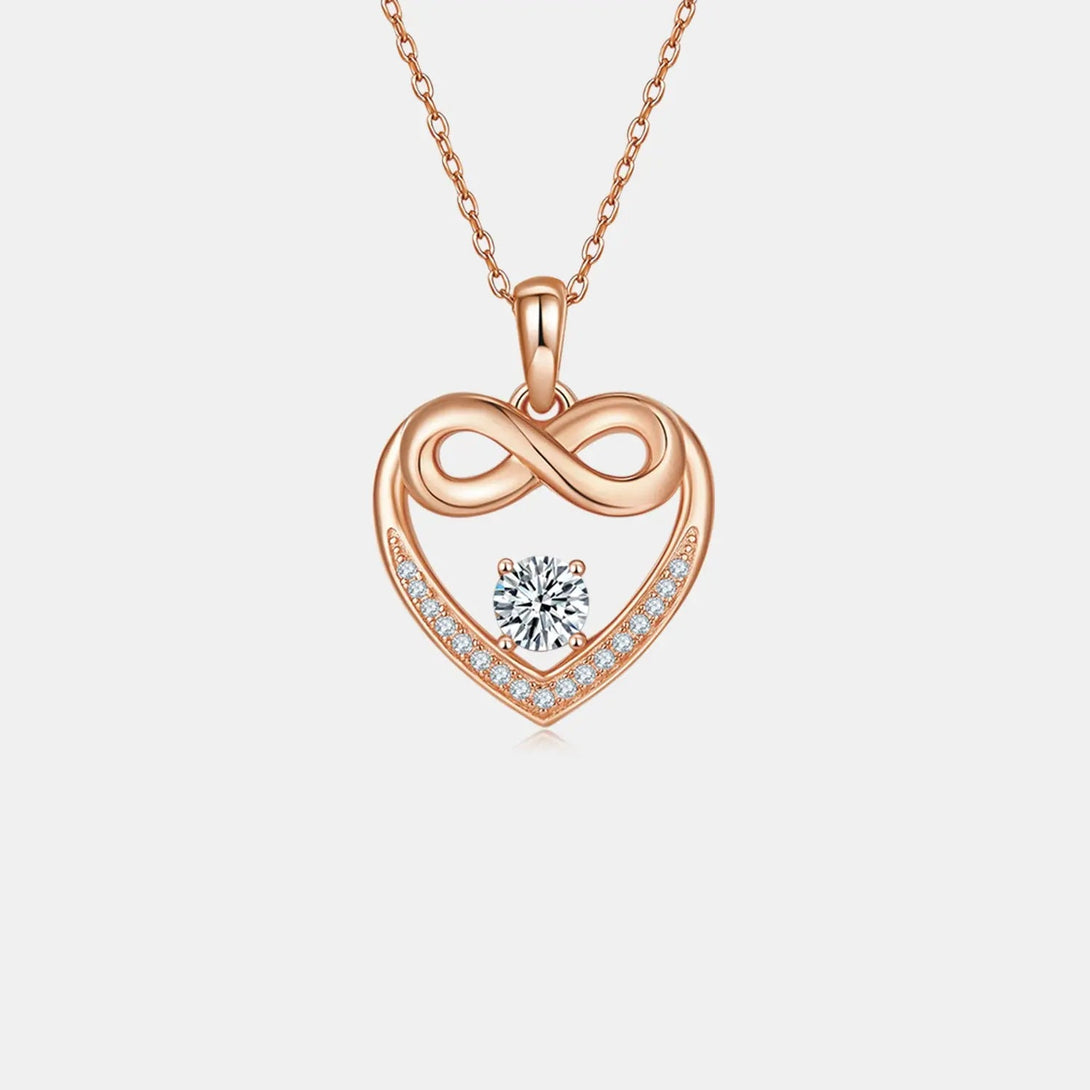Lovcia Moissanite 925 Sterling Silver Heart Necklace-Necklaces-Gold-One Size-Gold
