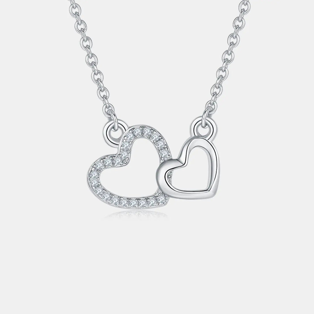Lovcia Moissanite 925 Sterling Silver Heart Necklace-Necklaces-Gold-One Size-Gold