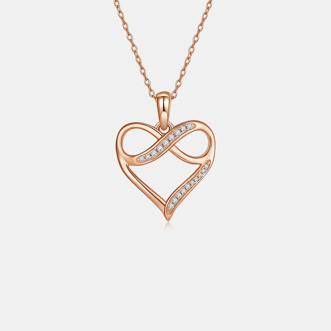 Lovcia Moissanite 925 Sterling Silver Heart Necklace-Necklaces-Gold-One Size-Gold