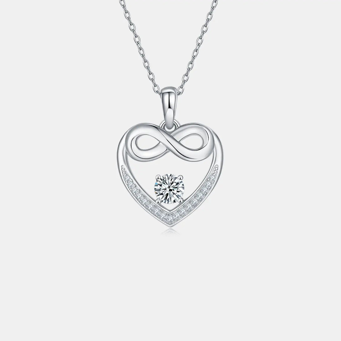 Lovcia Moissanite 925 Sterling Silver Heart Necklace-Necklaces-Gold-One Size-Gold