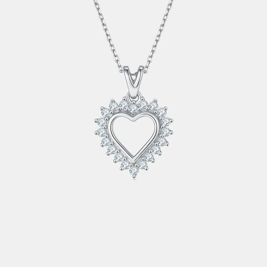 Lovcia Moissanite 925 Sterling Silver Heart Pendant Necklace-Necklaces-Gold-One Size-Gold
