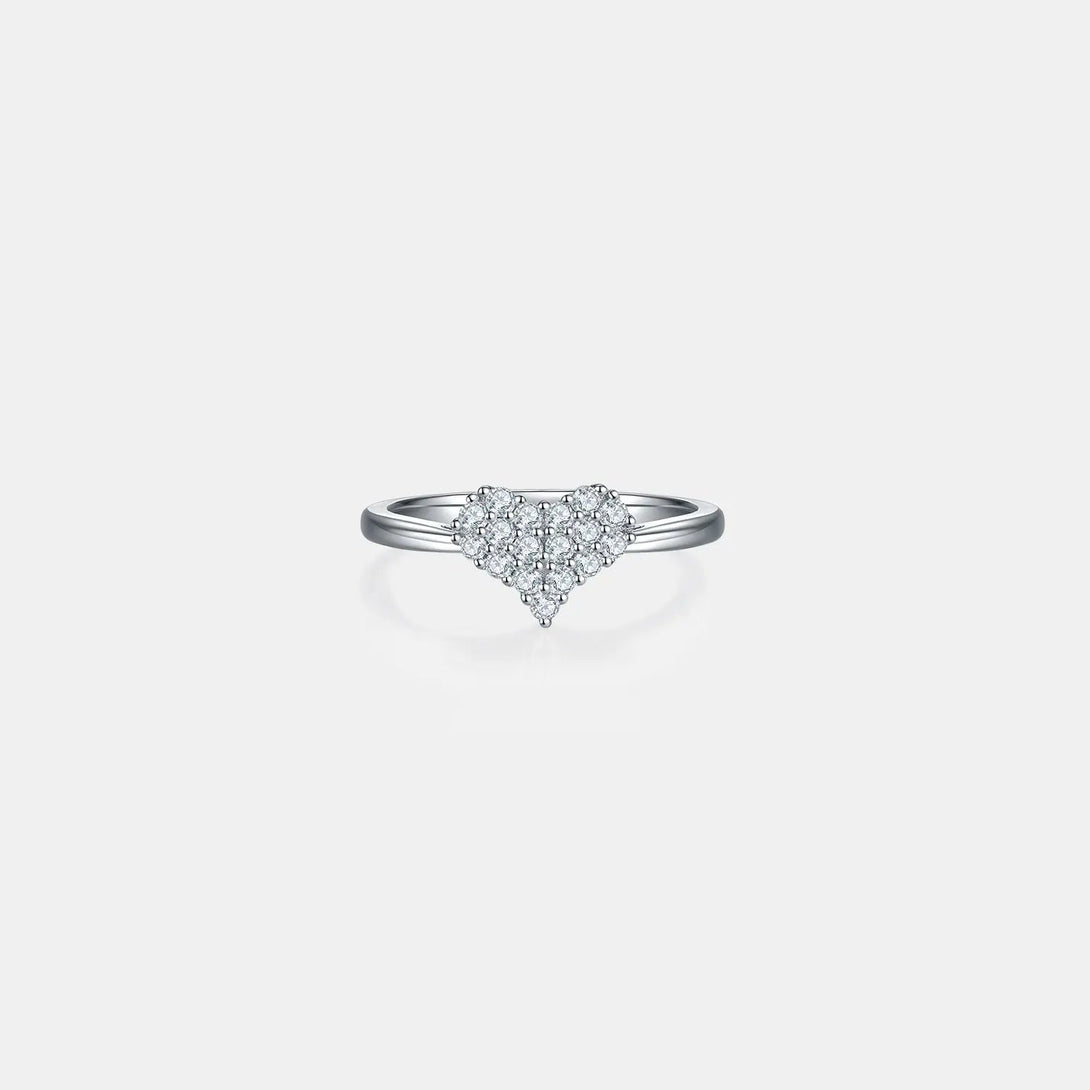Lovcia Moissanite 925 Sterling Silver Heart Ring-Rings-Silver-5-Silver