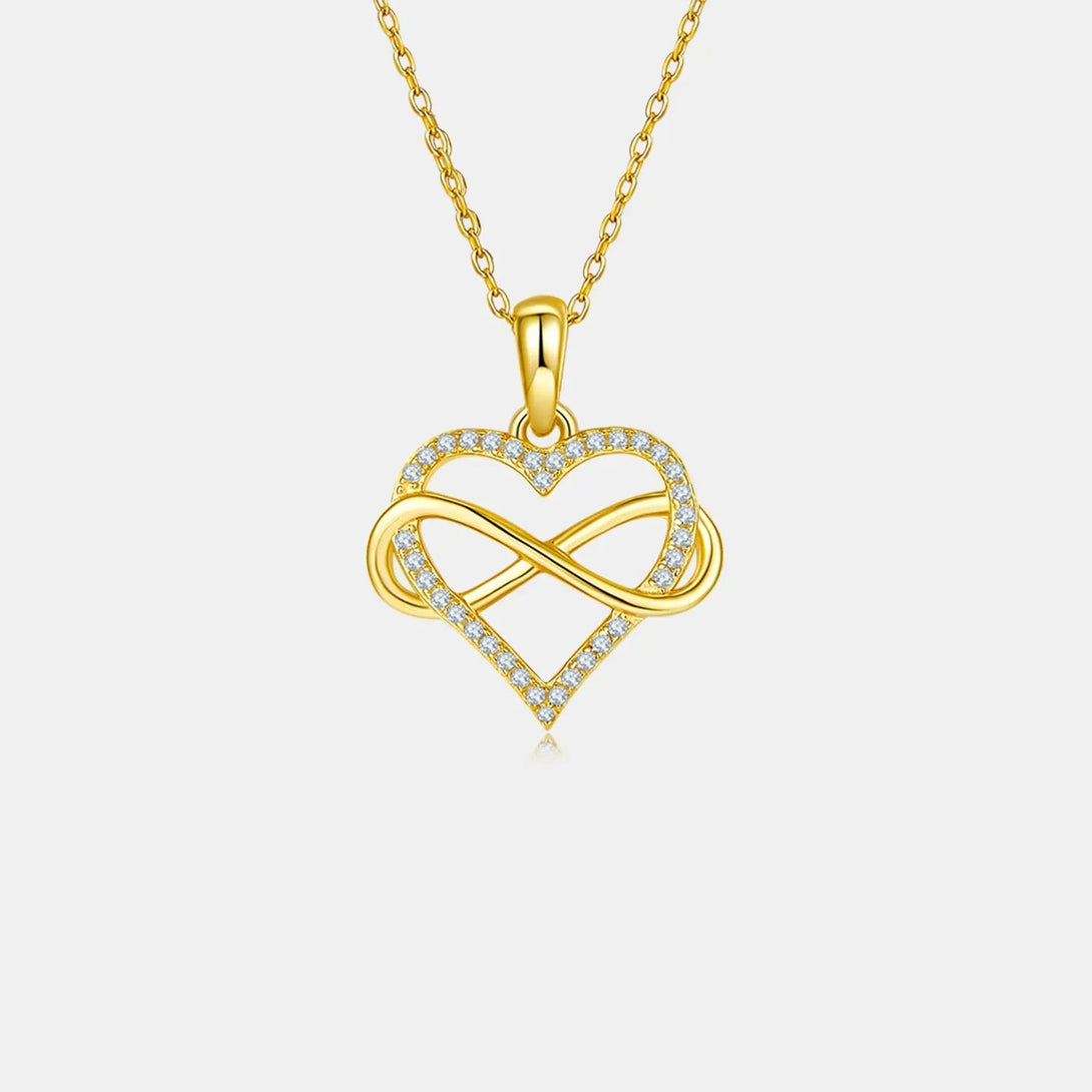 Lovcia Moissanite 925 Sterling Silver Heart Shape Necklace-Necklaces-Gold-One Size-Gold