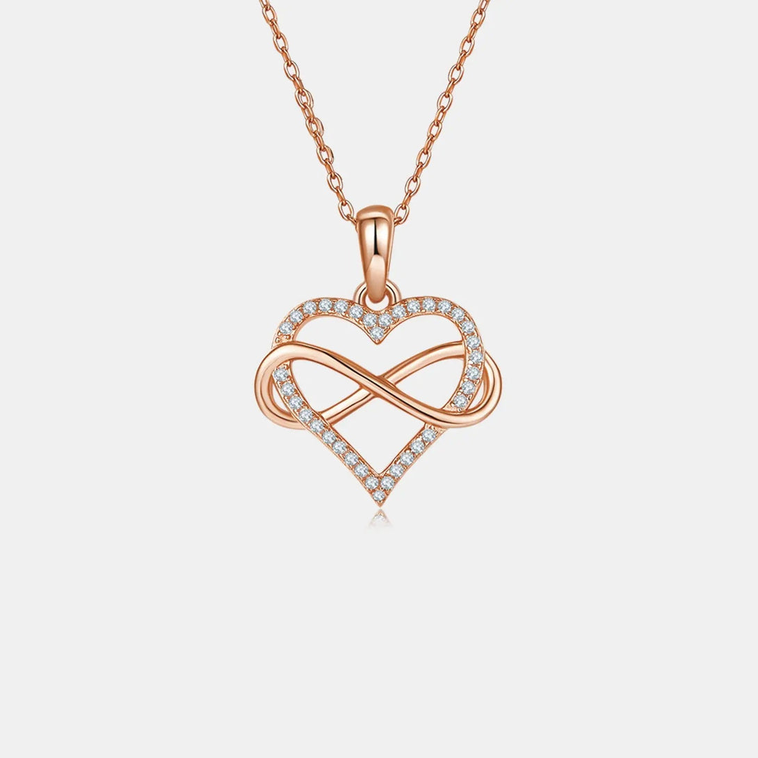 Lovcia Moissanite 925 Sterling Silver Heart Shape Necklace-Necklaces-Gold-One Size-Gold
