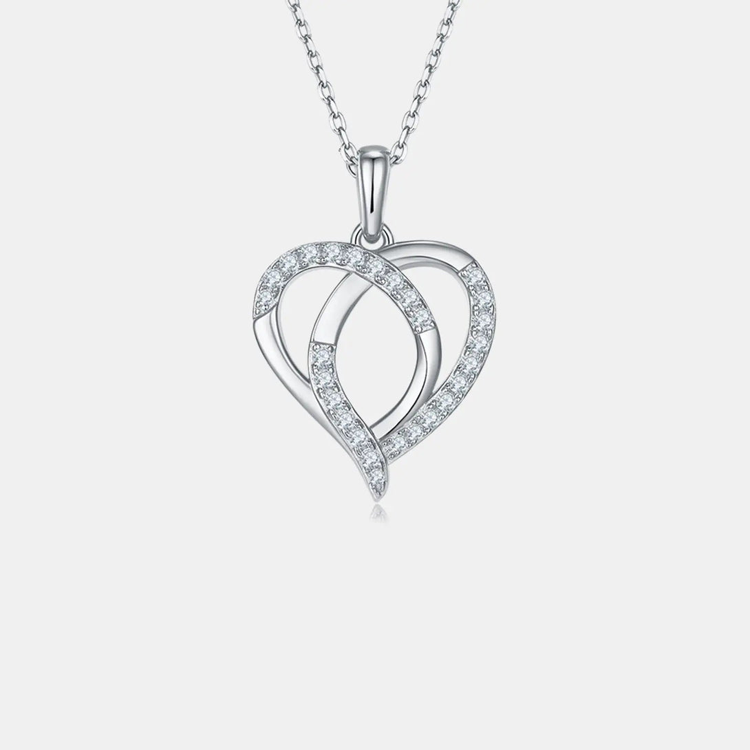 Lovcia Moissanite 925 Sterling Silver Heart Shape Necklace-Necklaces-Gold-One Size-Gold