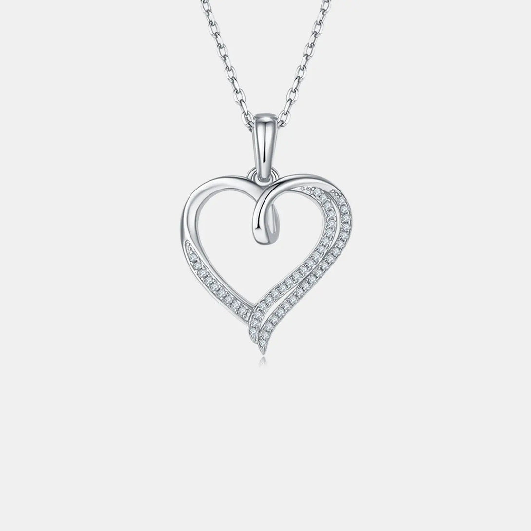 Lovcia Moissanite 925 Sterling Silver Heart Shape Necklace-Necklaces-Gold-One Size-Gold