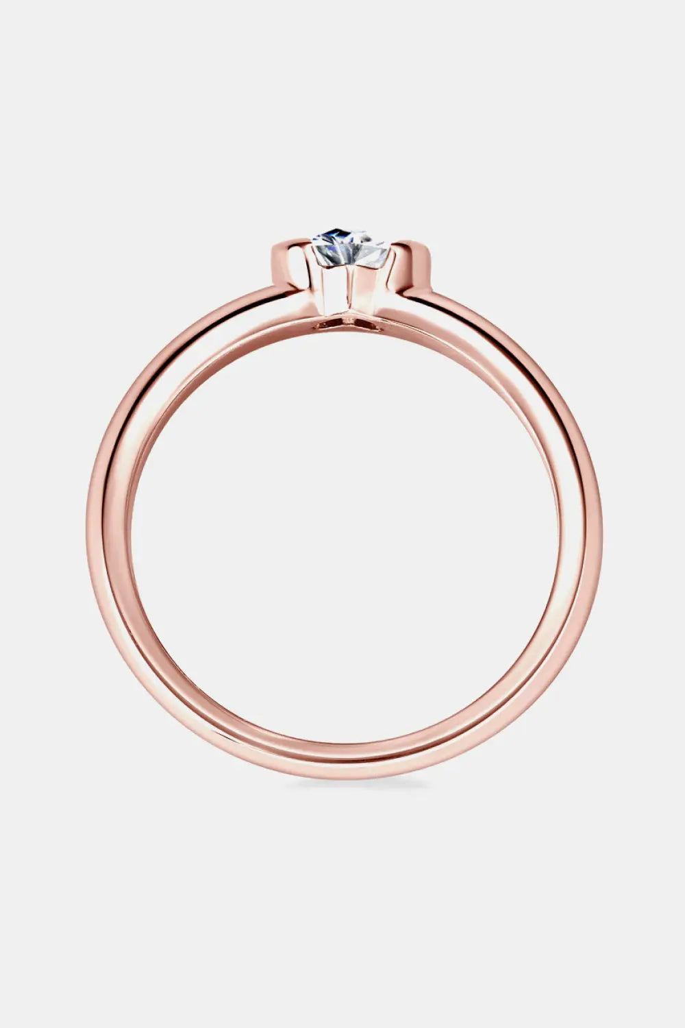 Lovcia Moissanite 925 Sterling Silver Heart Solitaire Ring-Rings-Rose Gold-5-Rose Gold