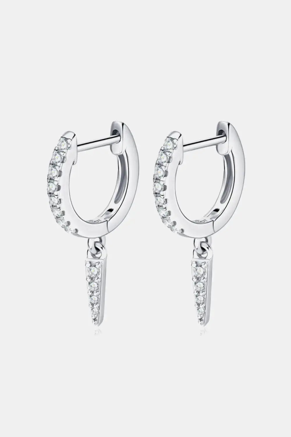 Lovcia Moissanite 925 Sterling Silver Huggie Drop Earrings-Earrings-Silver-One Size-Silver