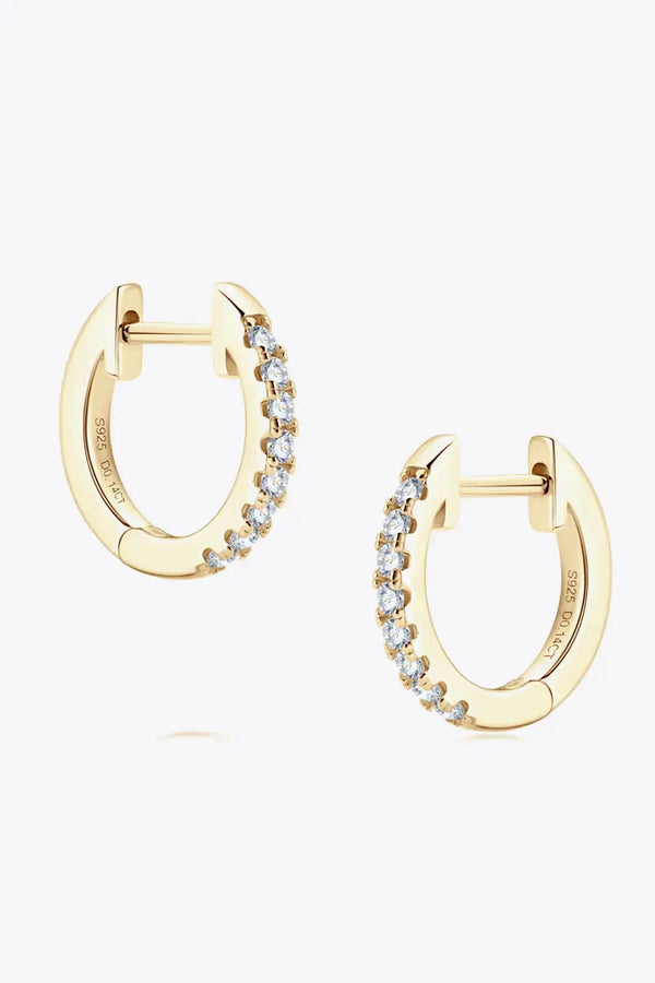 LOVCIA Moissanite 925 Sterling Silver Huggie Earrings