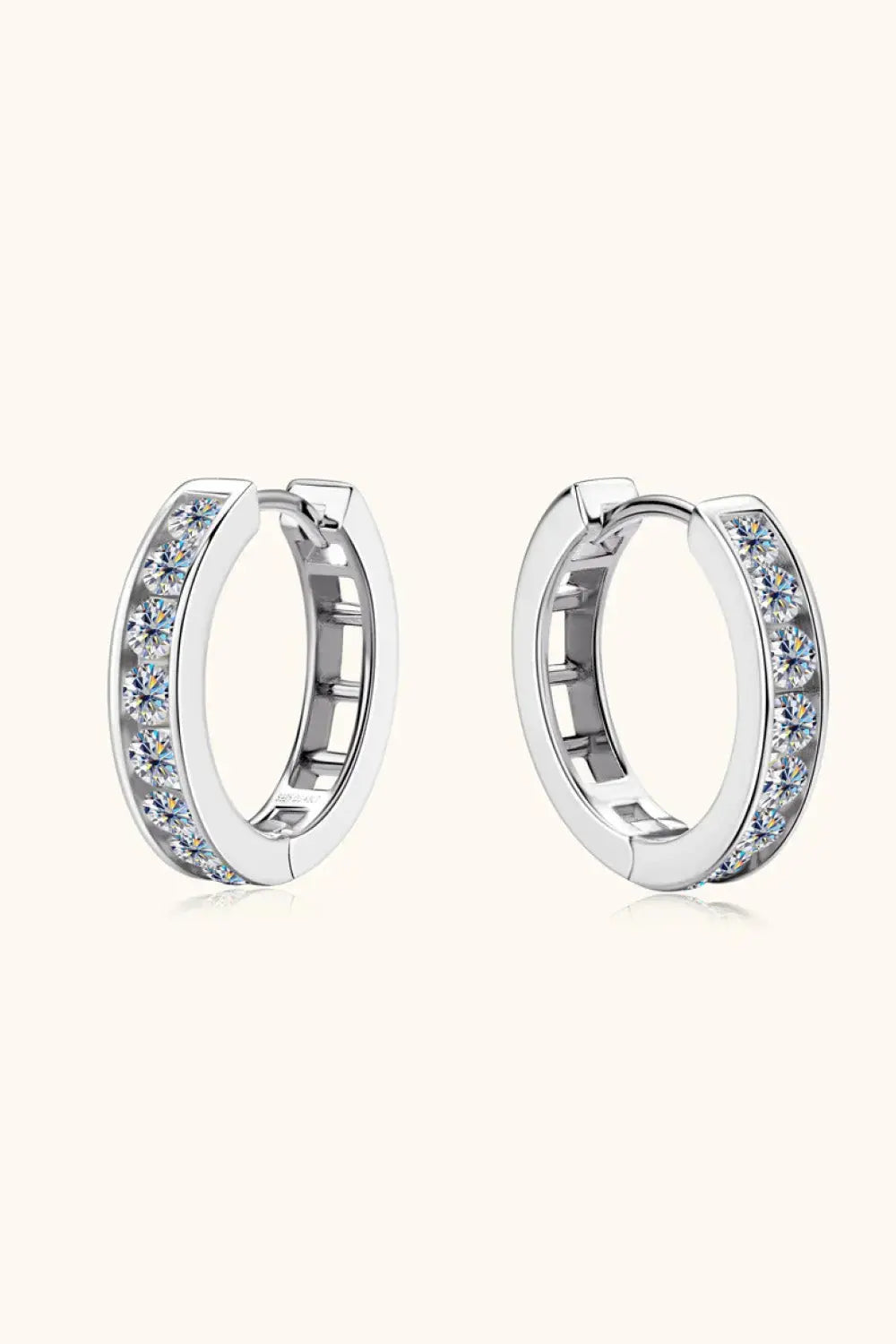 Lovcia Moissanite 925 Sterling Silver Huggie Earrings-Earrings-Gold-One Size-Gold
