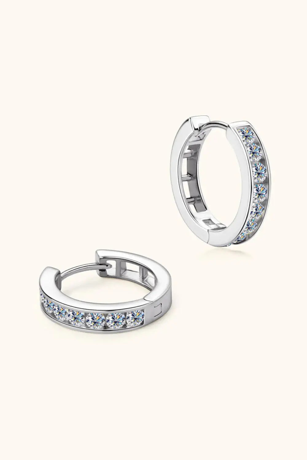 Lovcia Moissanite 925 Sterling Silver Huggie Earrings-Earrings-Gold-One Size-Gold