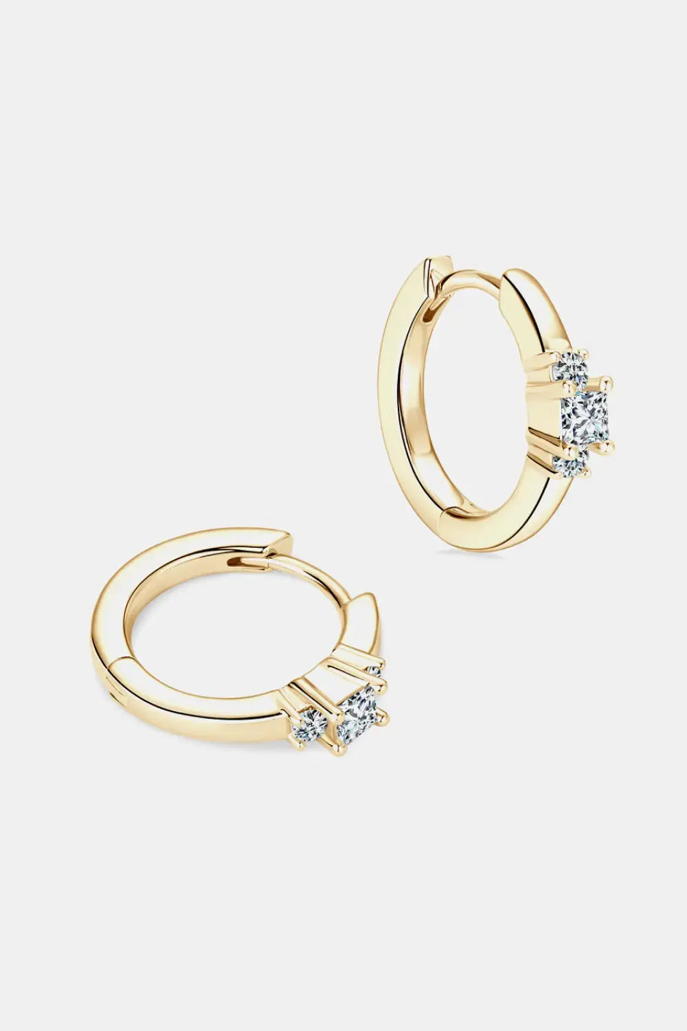 Lovcia Moissanite 925 Sterling Silver Huggie Earrings-Earrings-Gold-One Size-Gold