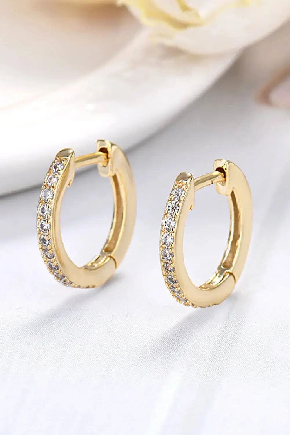 Lovcia Moissanite 925 Sterling Silver Huggie Earrings-Earrings-Gold-One Size-Gold