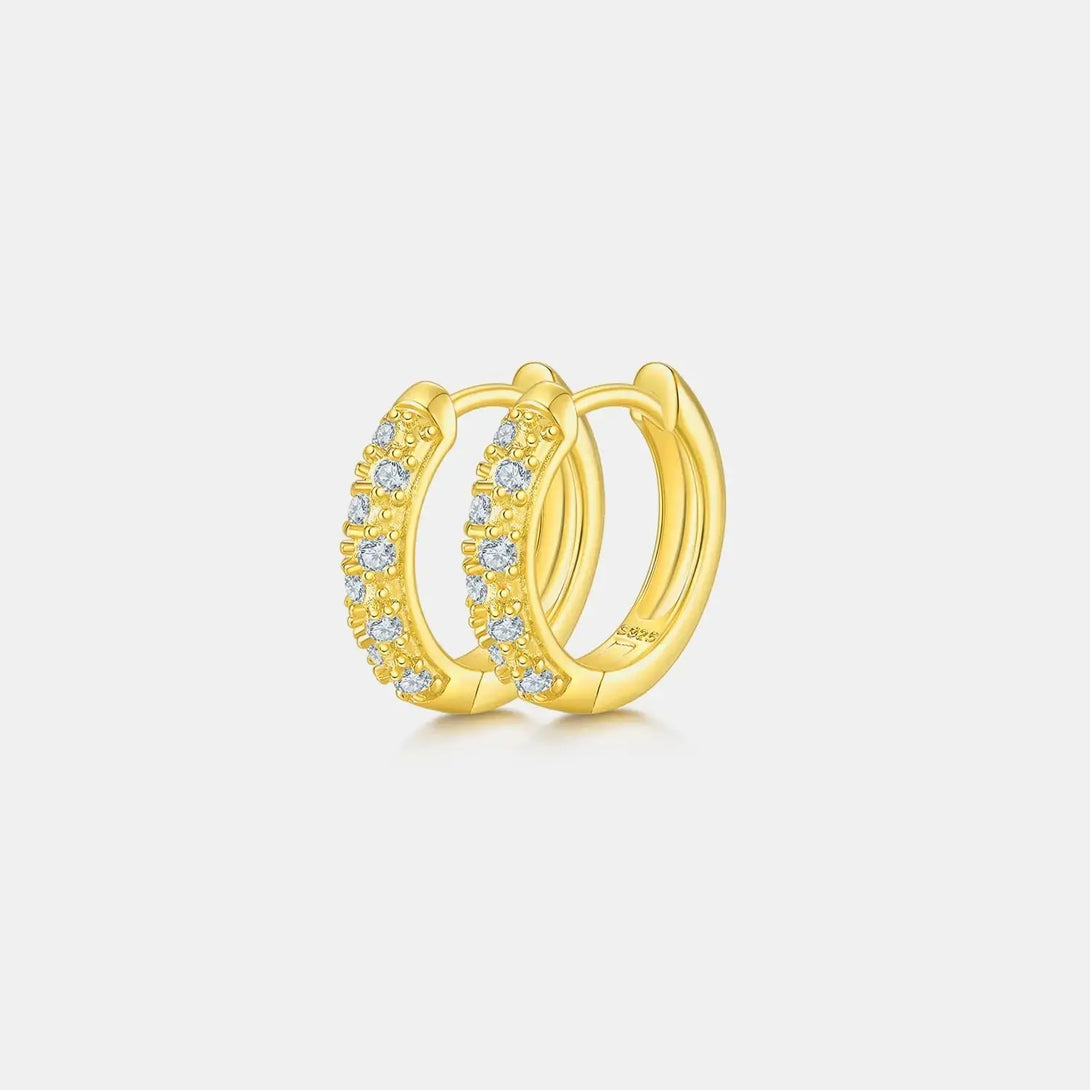 Lovcia Moissanite 925 Sterling Silver Huggie Earrings-Earrings-Gold-One Size-Gold