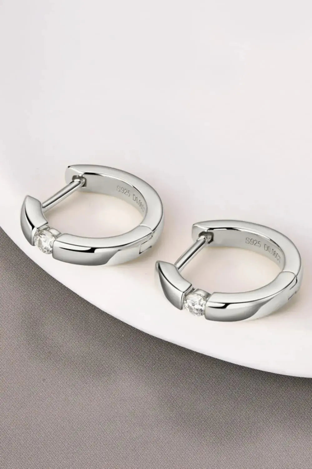 Lovcia Moissanite 925 Sterling Silver Huggie Earrings-Earrings-Gold-One Size-Gold