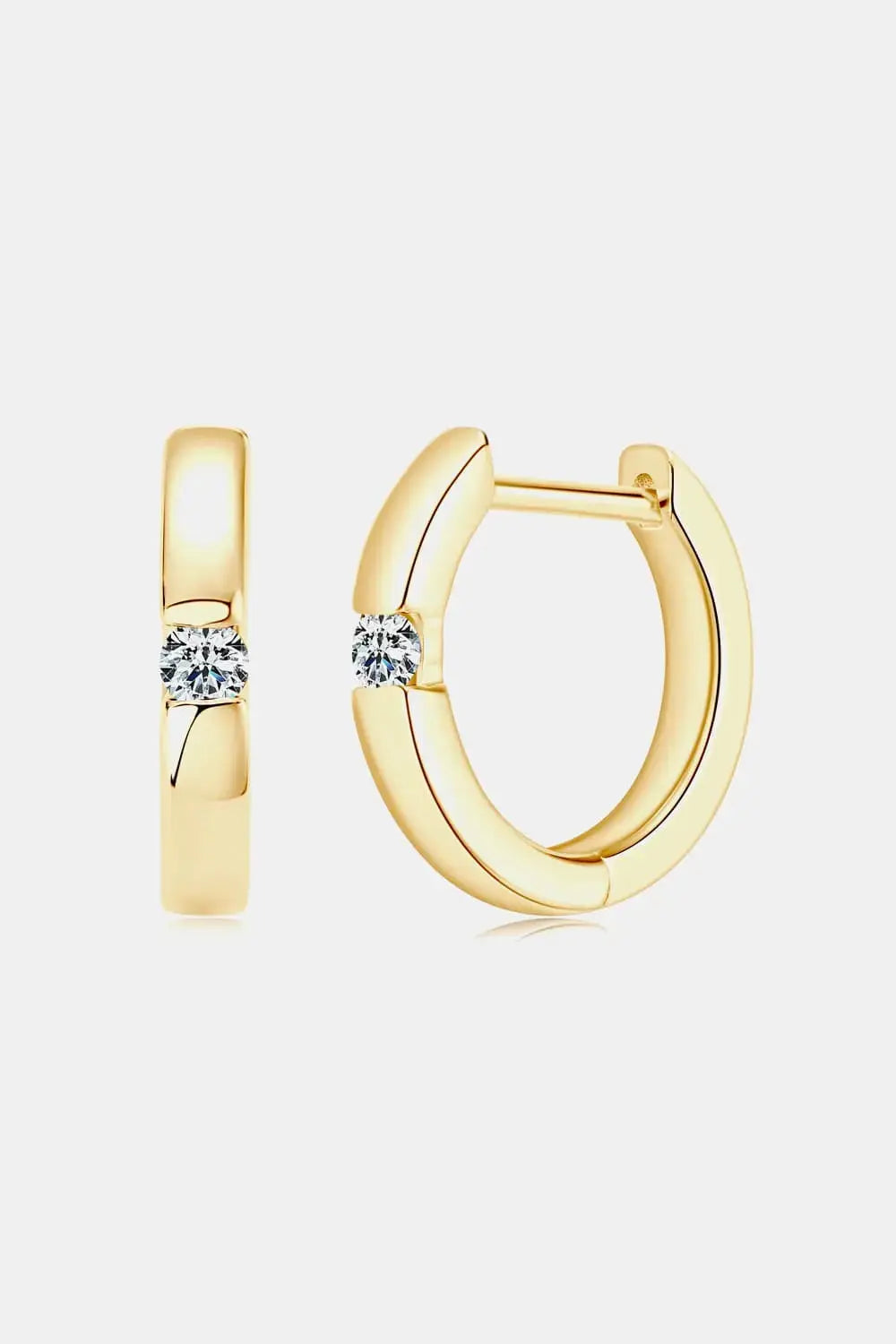Lovcia Moissanite 925 Sterling Silver Huggie Earrings-Earrings-Gold-One Size-Gold