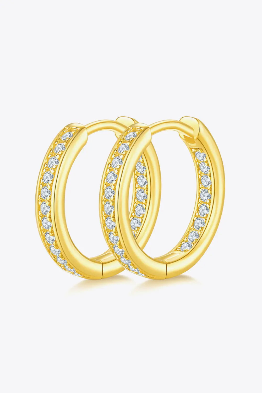 Lovcia Moissanite 925 Sterling Silver Huggie Earrings-Earrings-Gold-One Size-Gold