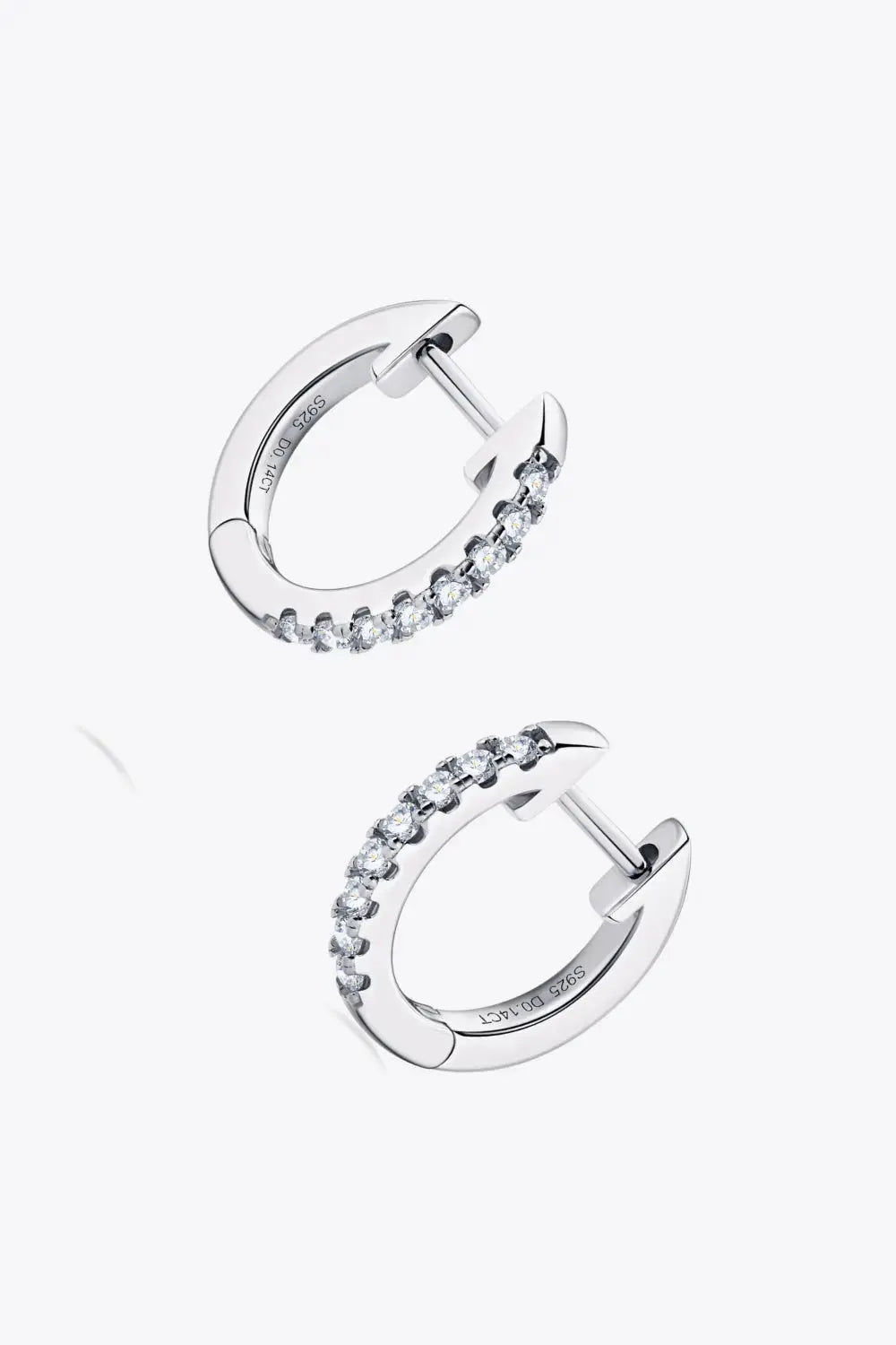 Lovcia Moissanite 925 Sterling Silver Huggie Earrings-Earrings-Gold-One Size-Gold