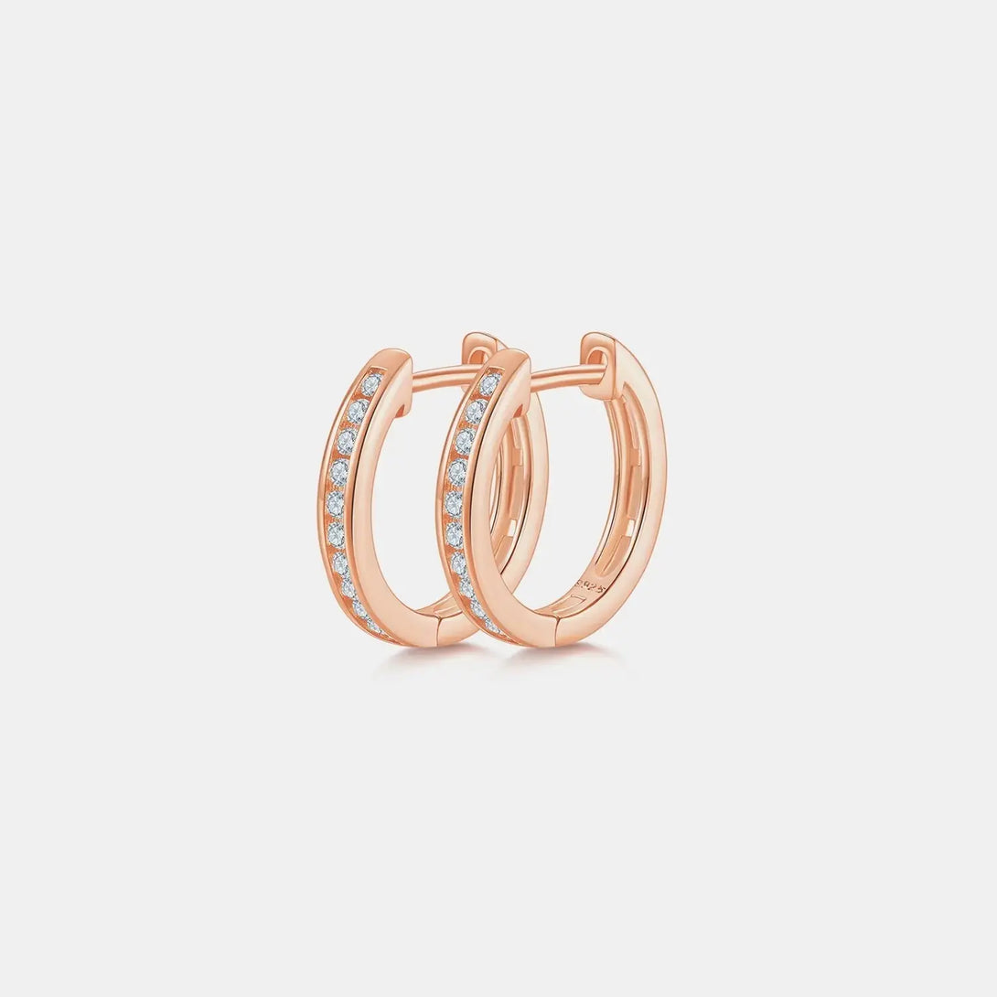 Lovcia Moissanite 925 Sterling Silver Huggie Earrings-Earrings-Gold-One Size-Gold