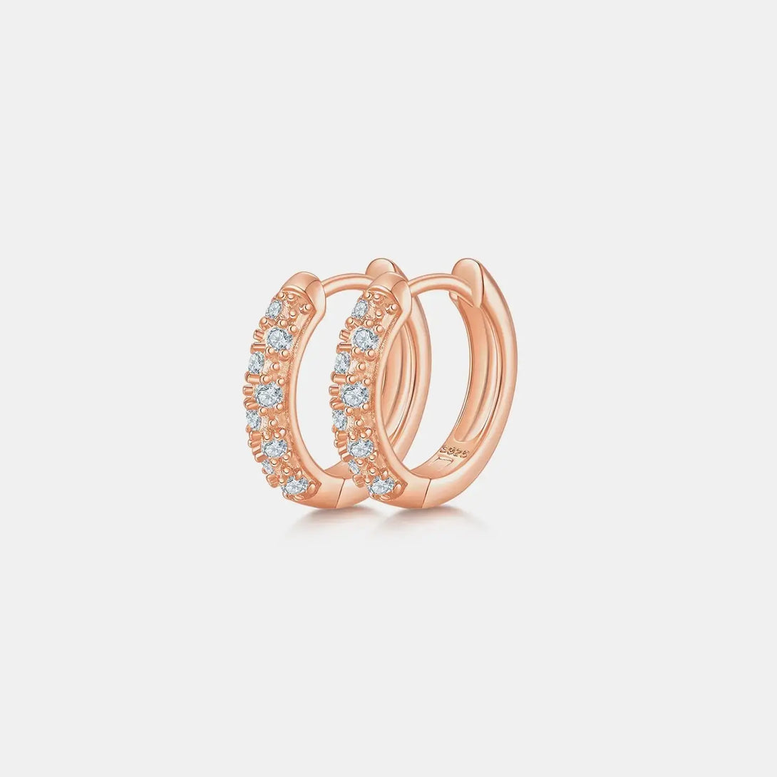 Lovcia Moissanite 925 Sterling Silver Huggie Earrings-Earrings-Gold-One Size-Gold