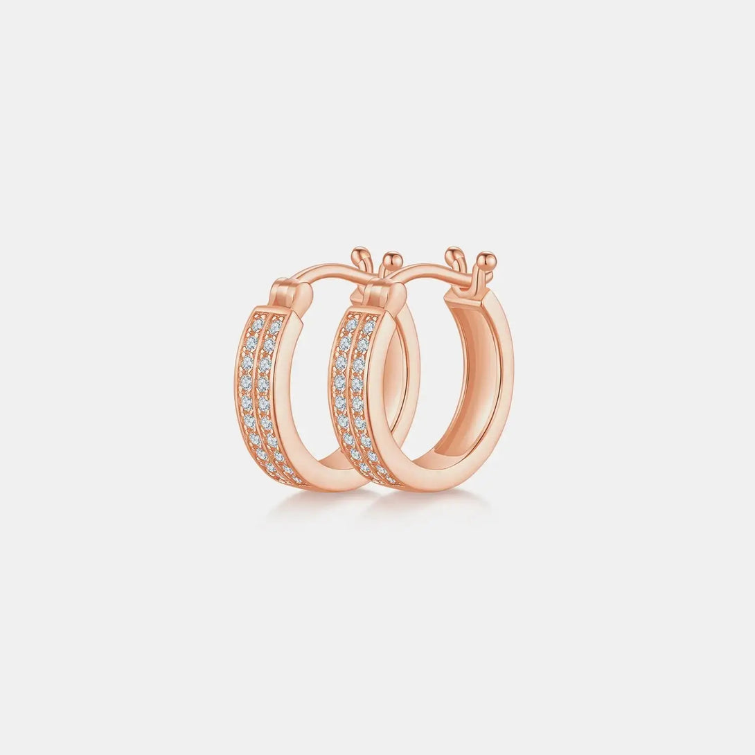 Lovcia Moissanite 925 Sterling Silver Huggie Earrings-Earrings-Gold-One Size-Gold