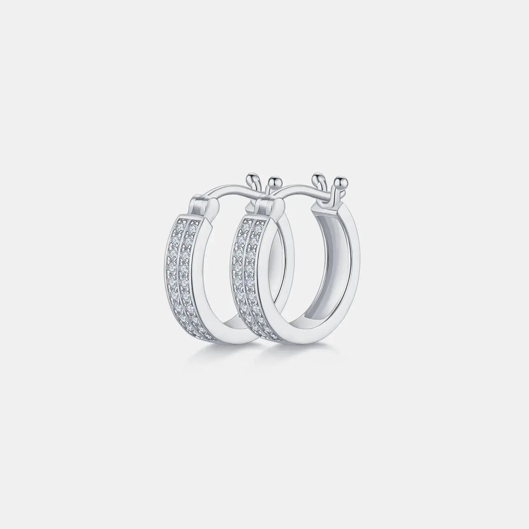 Lovcia Moissanite 925 Sterling Silver Huggie Earrings-Earrings-Gold-One Size-Gold