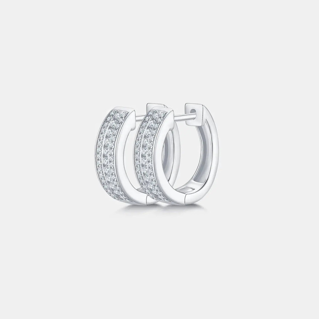 Lovcia Moissanite 925 Sterling Silver Huggie Earrings-Earrings-Gold-One Size-Gold