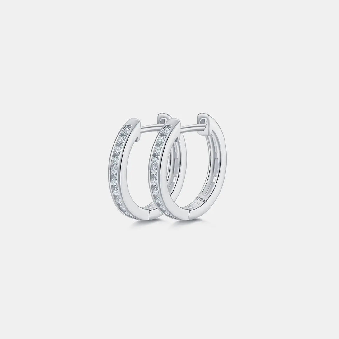 Lovcia Moissanite 925 Sterling Silver Huggie Earrings-Earrings-Gold-One Size-Gold