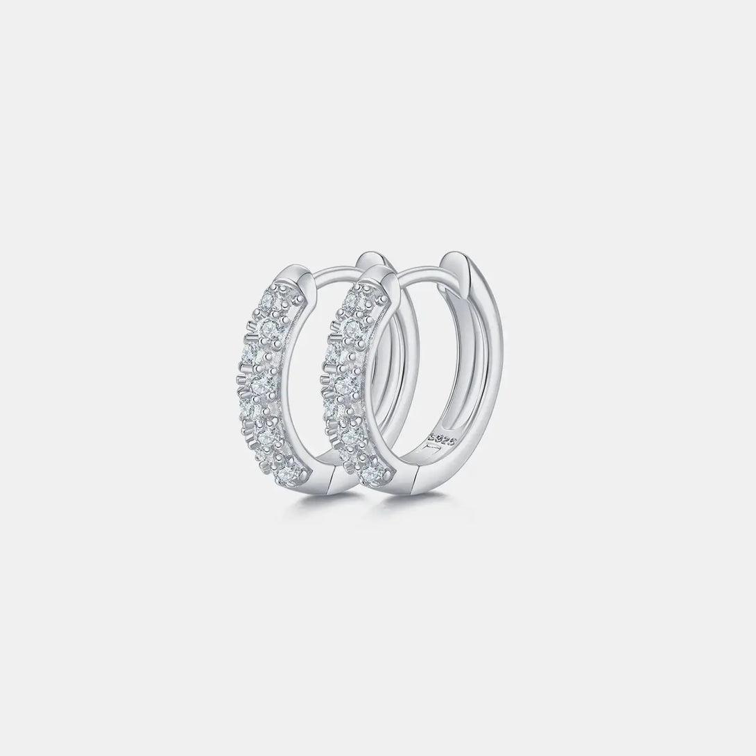 Lovcia Moissanite 925 Sterling Silver Huggie Earrings-Earrings-Gold-One Size-Gold
