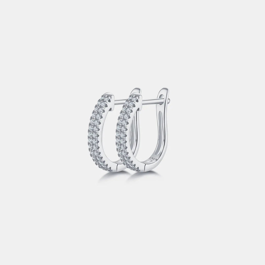 Lovcia Moissanite 925 Sterling Silver Huggie Earrings-Earrings-Gold-One Size-Gold