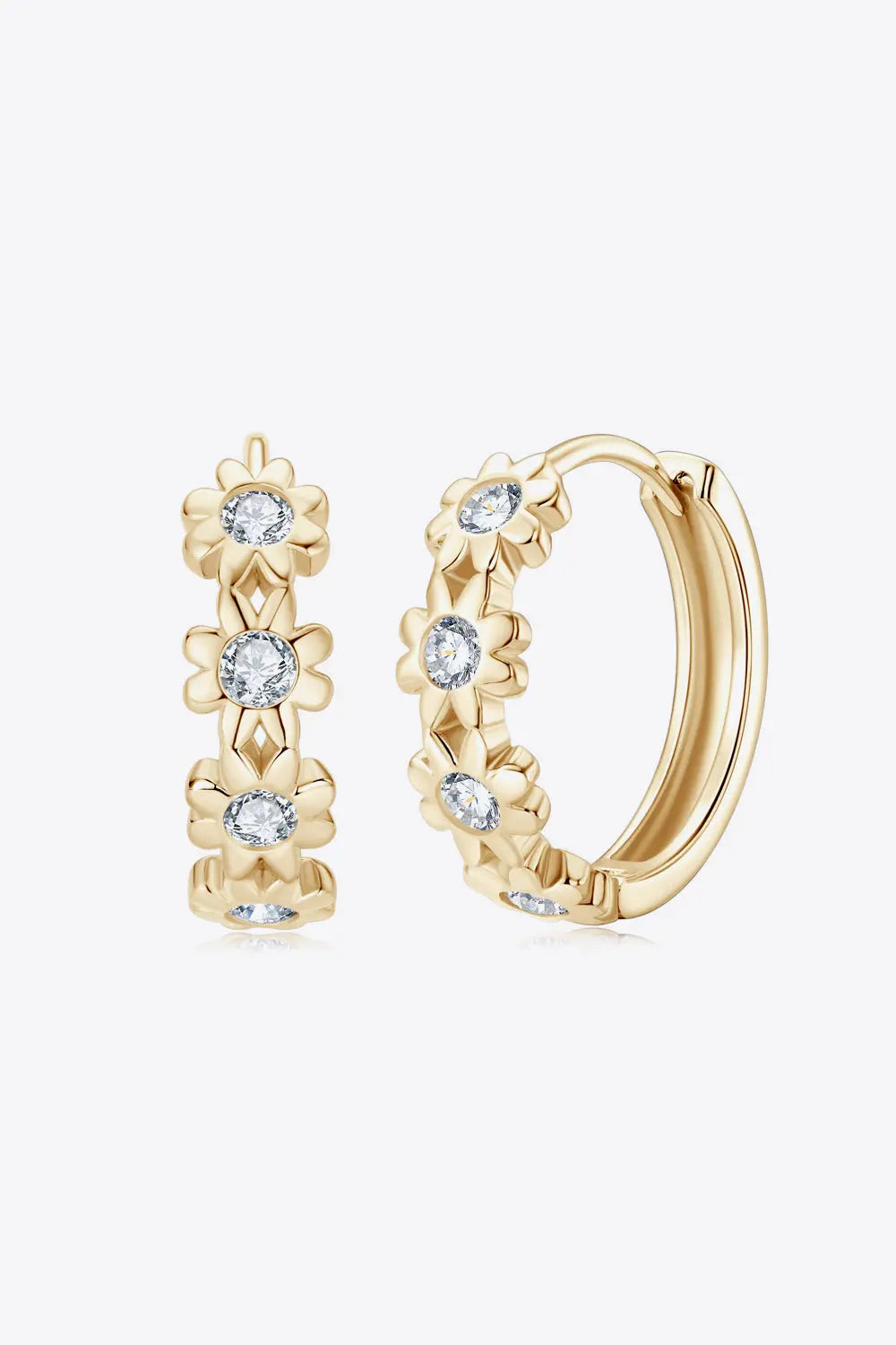 Lovcia Moissanite 925 Sterling Silver Huggie Earrings-Earrings-Gold-One Size-Gold