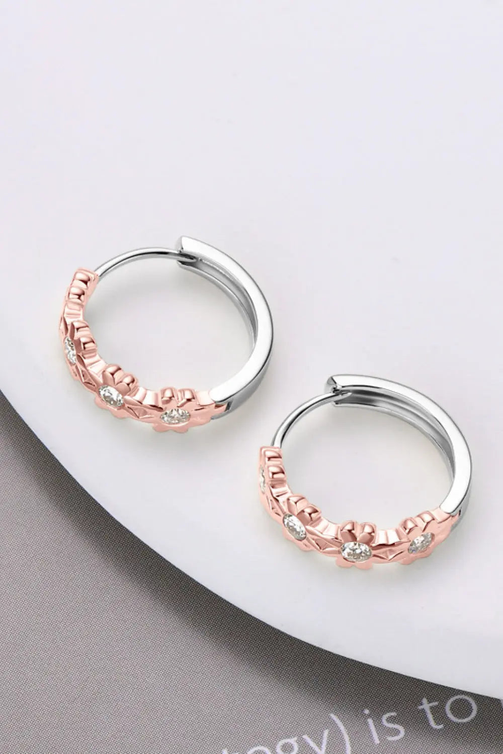 Lovcia Moissanite 925 Sterling Silver Huggie Earrings-Earrings-Rose Gold-One Size-Rose Gold
