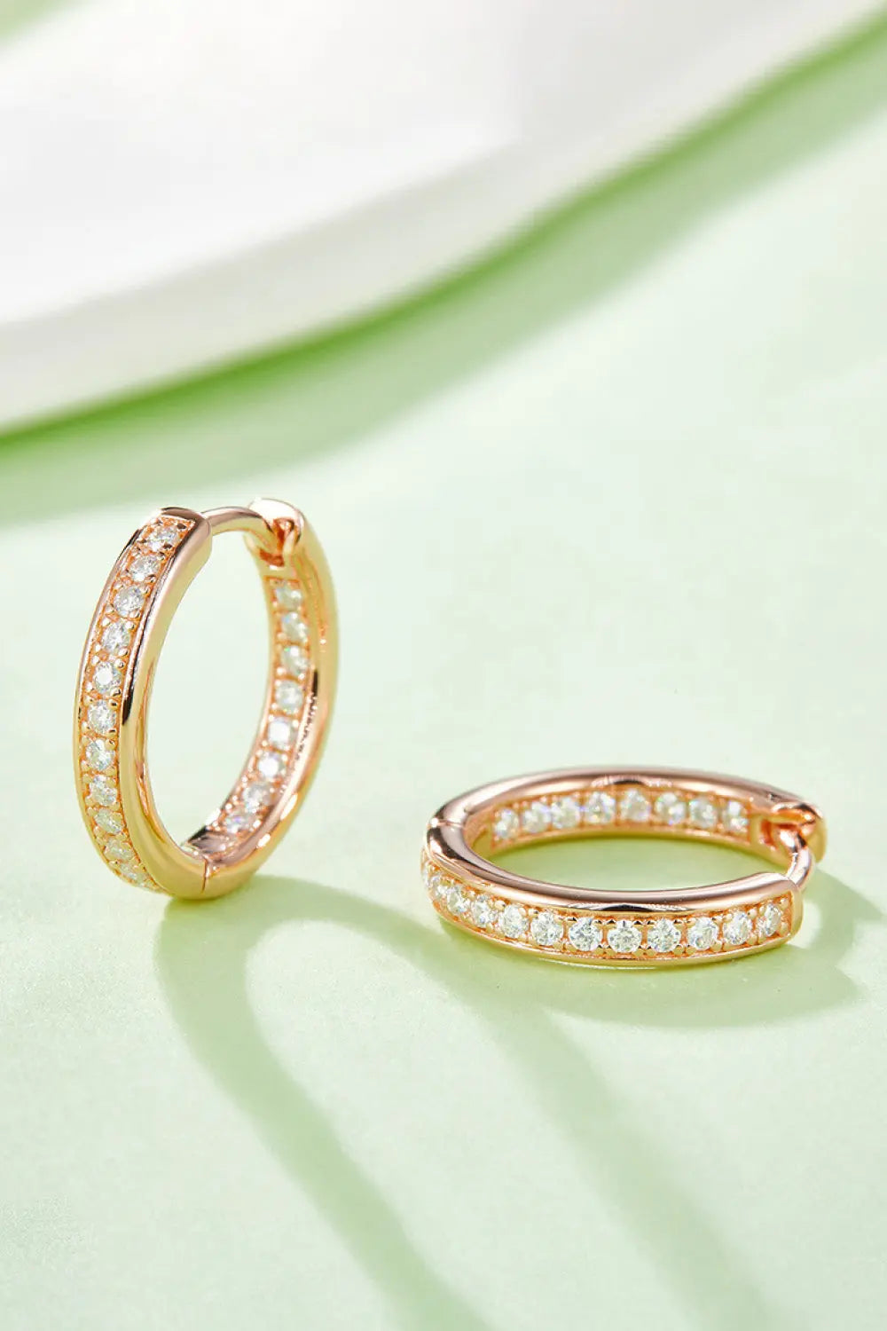 Lovcia Moissanite 925 Sterling Silver Huggie Earrings-Earrings-Rose Gold-One Size-Rose Gold